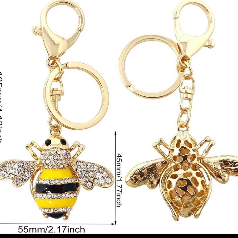 Cute Rhinestone Bumblebee Great for a keychain or bag.
